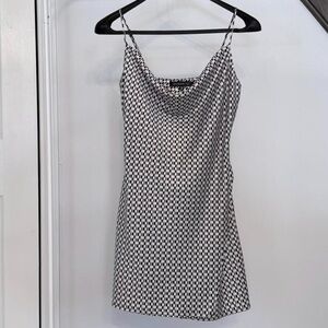 Dynamite Black and off white Geometric Mini Dress